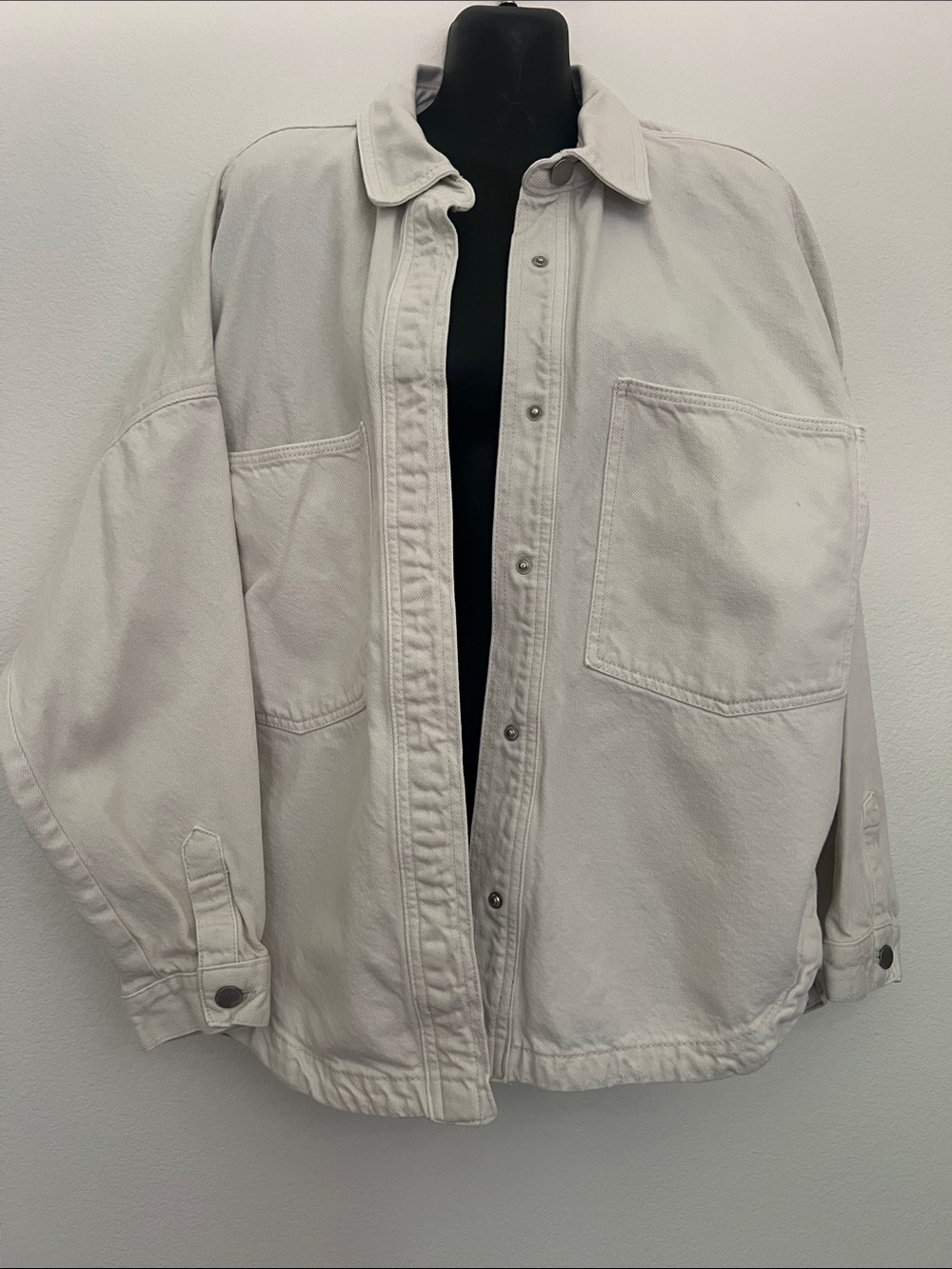 Zara Off-White Casual Overshirt Jacket
